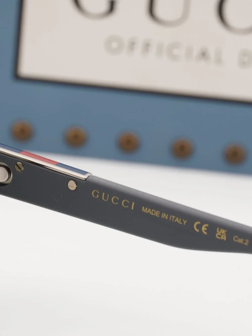 Gucci GG2088S 002 Aviator Sunglasses - Black\Green